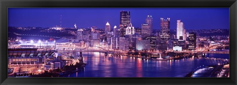 Framed USA, Pennsylvania, Pittsburgh at Dusk Print