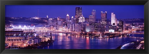 Framed USA, Pennsylvania, Pittsburgh at Dusk Print