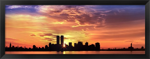 Framed US, New York City, skyline, sunrise Print