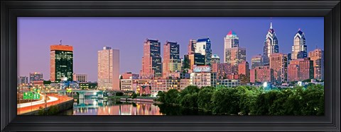 Framed Philadelphia, Pennsylvania Skyline at Night Print