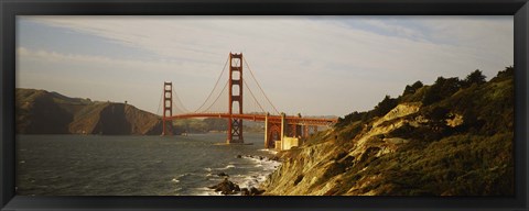 Framed Bridge over a bay, Golden Gate Bridge, San Francisco, California Print