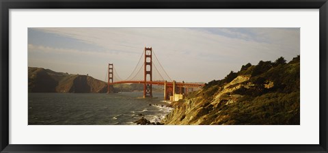 Framed Bridge over a bay, Golden Gate Bridge, San Francisco, California Print