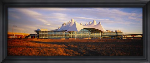 Framed Clouded sky over an airport, Denver International Airport, Denver, Colorado, USA Print