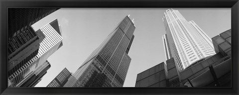 Framed Low angle view of buildings, Sears Tower, Chicago, Illinois, USA Print