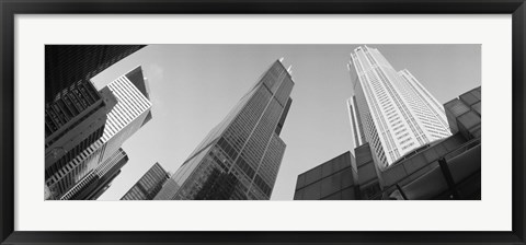 Framed Low angle view of buildings, Sears Tower, Chicago, Illinois, USA Print