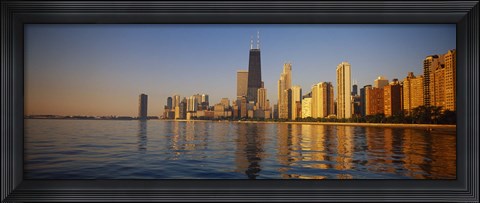 Framed Buildings on the waterfront, Chicago, Illinois, USA Print