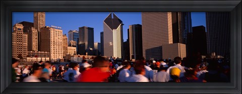 Framed Group of people running a marathon, Chicago, Illinois, USA Print