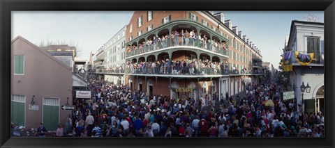 Framed People celebrating Mardi Gras festival, New Orleans, Louisiana, USA Print