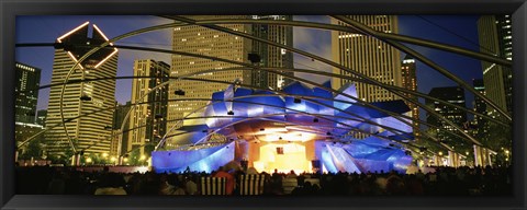 Framed USA, Illinois, Chicago, Millennium Park, Pritzker Pavilion, Spectators watching the show Print