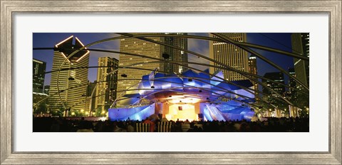 Framed USA, Illinois, Chicago, Millennium Park, Pritzker Pavilion, Spectators watching the show Print