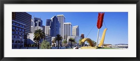 Framed USA, California, San Francisco, Claes Oldenburg sculpture Print