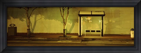Framed Bus Stop At Night, San Francisco, California Print