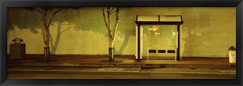 Framed Bus Stop At Night, San Francisco, California Print