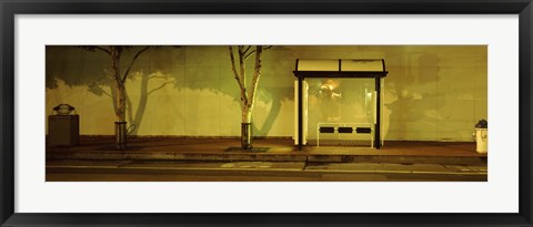 Framed Bus Stop At Night, San Francisco, California Print