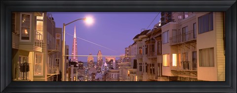 Framed City At Night, San Francisco, California, USA Print