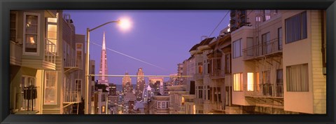 Framed City At Night, San Francisco, California, USA Print
