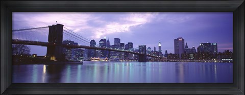 Framed Skyscrapers In A City, Brooklyn Bridge, NYC, New York City, New York State, USA Print