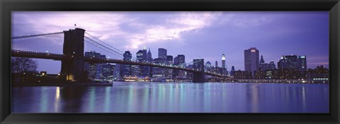 Framed Skyscrapers In A City, Brooklyn Bridge, NYC, New York City, New York State, USA Print