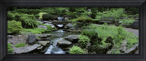 Framed River Flowing Through A Forest, Inniswood Metro Gardens, Columbus, Ohio, USA Print