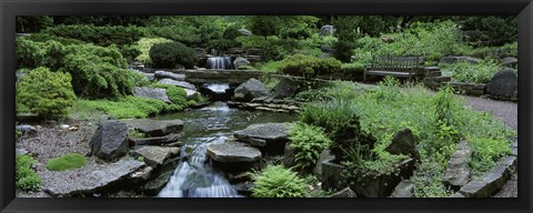 Framed River Flowing Through A Forest, Inniswood Metro Gardens, Columbus, Ohio, USA Print