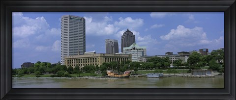 Framed Columbus, Ohio on a Cloudy day Print