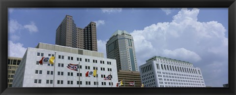 Framed Cloud over tall building structures, Columbus, Ohio Print