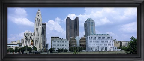 Framed USA, Ohio, Columbus, Clouds over tall building structures Print