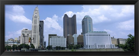 Framed USA, Ohio, Columbus, Clouds over tall building structures Print