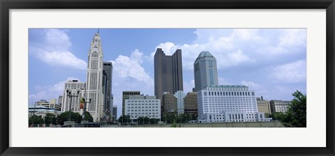 Framed USA, Ohio, Columbus, Clouds over tall building structures Print