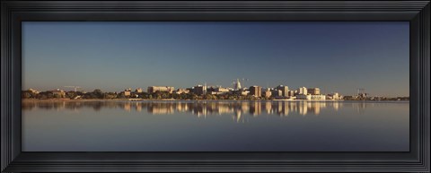 Framed USA, Wisconsin, Madison, Lake Monona, City on a waterfront Print