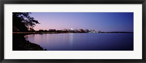 Framed Buildings Along A Lake, Lake Monona, Madison, Wisconsin, USA Print