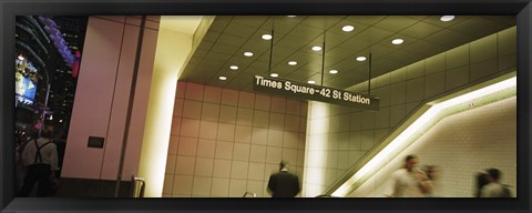 Framed USA, New York State, New York City, Times Square, Low angle view of a subway station Print