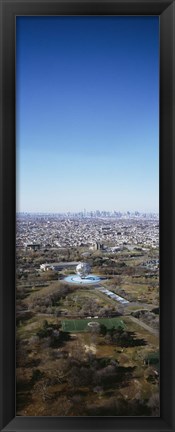 Framed Aerial View Of Worlds Fair Globe, From Queens Looking Towards Manhattan, NYC, New York City, New York State, USA Print