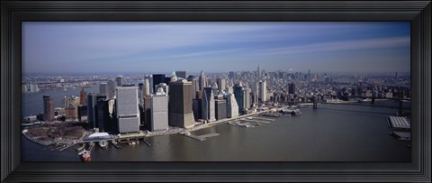Framed High Angle View Of Skyscrapers In A City, Manhattan, NYC, New York City, New York State, USA Print