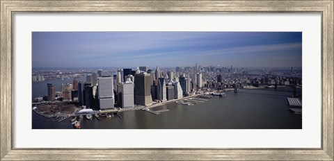 Framed High Angle View Of Skyscrapers In A City, Manhattan, NYC, New York City, New York State, USA Print