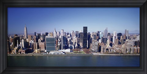 Framed Buildings on the waterfront, Manhattan, New York City, New York State, USA Print