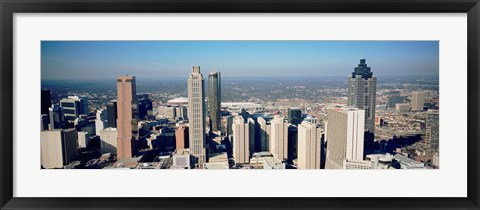 Framed Aerial view of Atlanta skyscrapers, Georgia Print