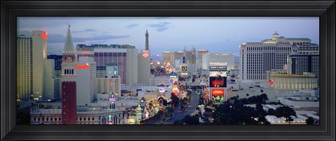 Framed Strip at Dusk, Las Vegas, Nevada Print
