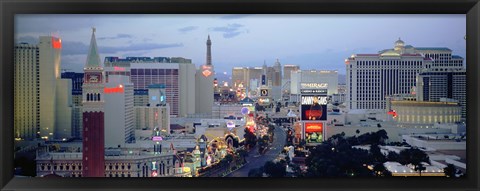 Framed Strip at Dusk, Las Vegas, Nevada Print