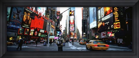 Framed Traffic on a road, Times Square, New York City Print