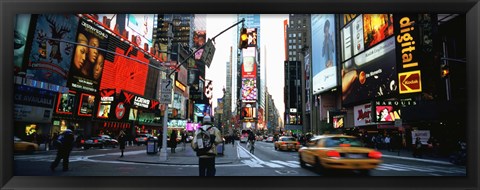 Framed Traffic on a road, Times Square, New York City Print