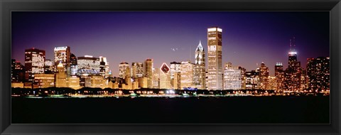 Framed Chicago Lights at Night Print