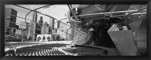 Framed Low Angle View Of Buildings In A City, Pritzker Pavilion, Millennium Park, Chicago, Illinois, USA Print