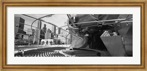 Framed Low Angle View Of Buildings In A City, Pritzker Pavilion, Millennium Park, Chicago, Illinois, USA Print