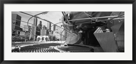 Framed Low Angle View Of Buildings In A City, Pritzker Pavilion, Millennium Park, Chicago, Illinois, USA Print