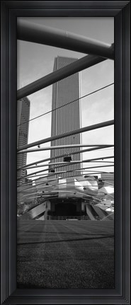 Framed Low angle view of a metal structure, Pritzker Pavilion, Millennium Park, Chicago, Illinois, USA Print