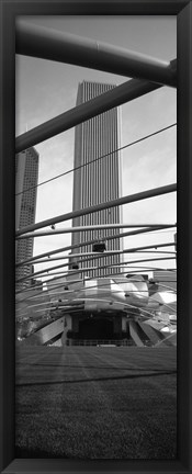 Framed Low angle view of a metal structure, Pritzker Pavilion, Millennium Park, Chicago, Illinois, USA Print
