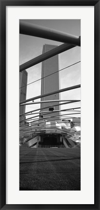 Framed Low angle view of a metal structure, Pritzker Pavilion, Millennium Park, Chicago, Illinois, USA Print