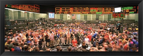 Framed Large group of people on the trading floor, Chicago Board of Trade, Chicago, Illinois, USA Print