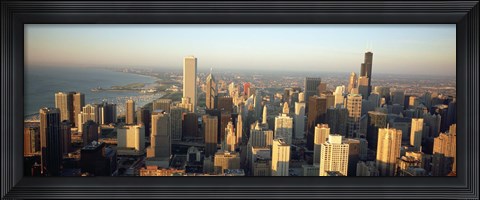 Framed High angle view of buildings in a city, Chicago, Illinois Print